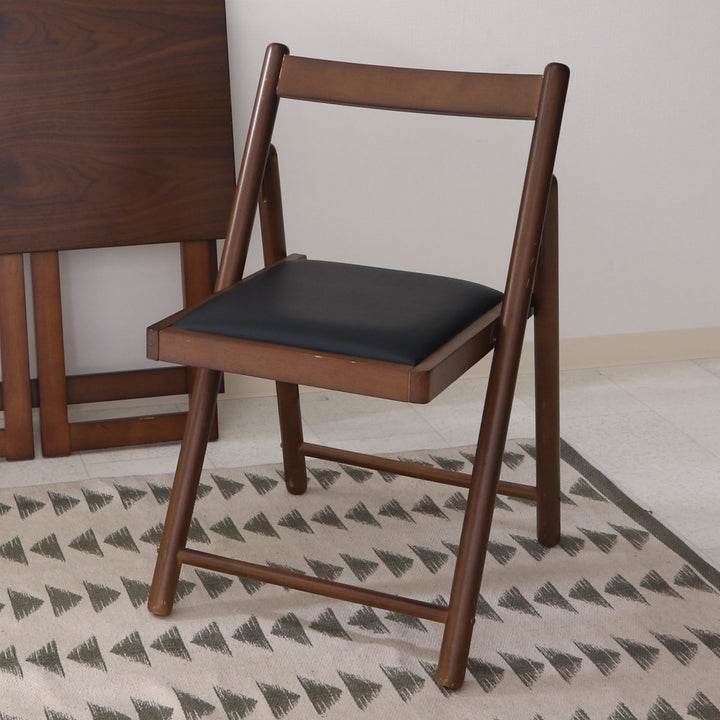 デスクチェア折りたたみ座面高43cm木製