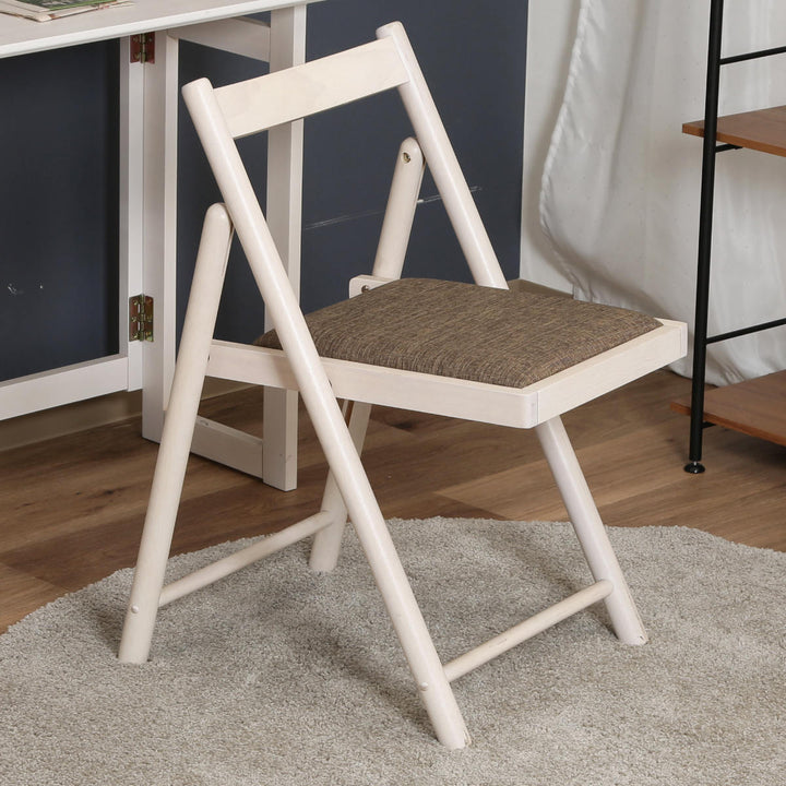 デスクチェア折りたたみ座面高43cm木製