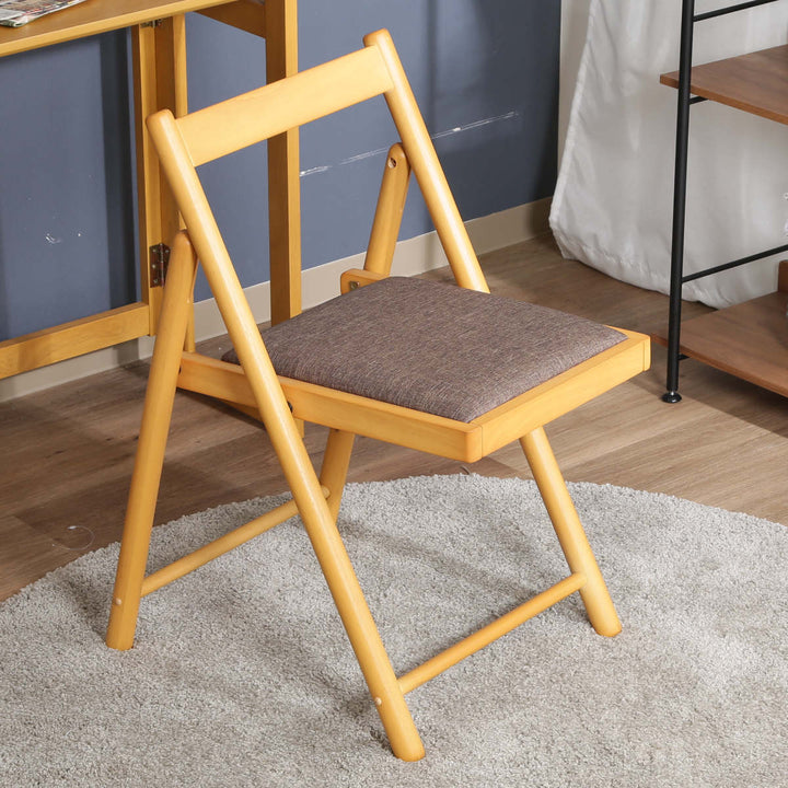 デスクチェア折りたたみ座面高43cm木製