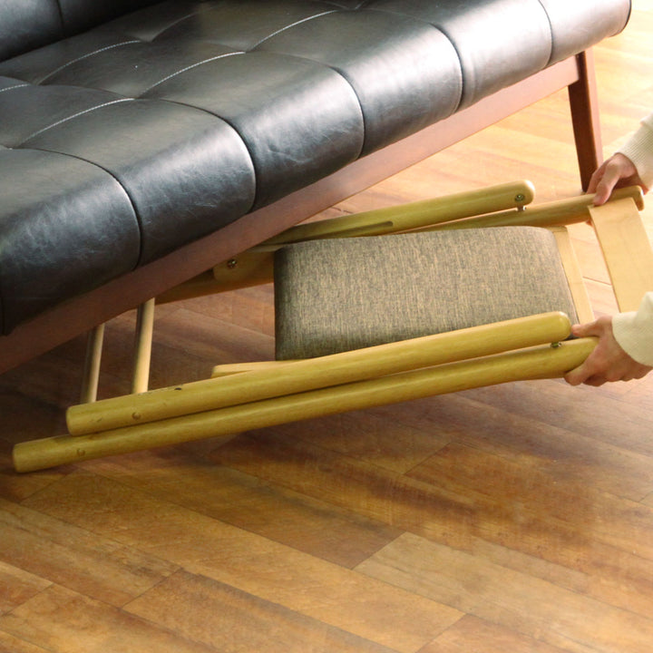 デスクチェア折りたたみ座面高43cm木製