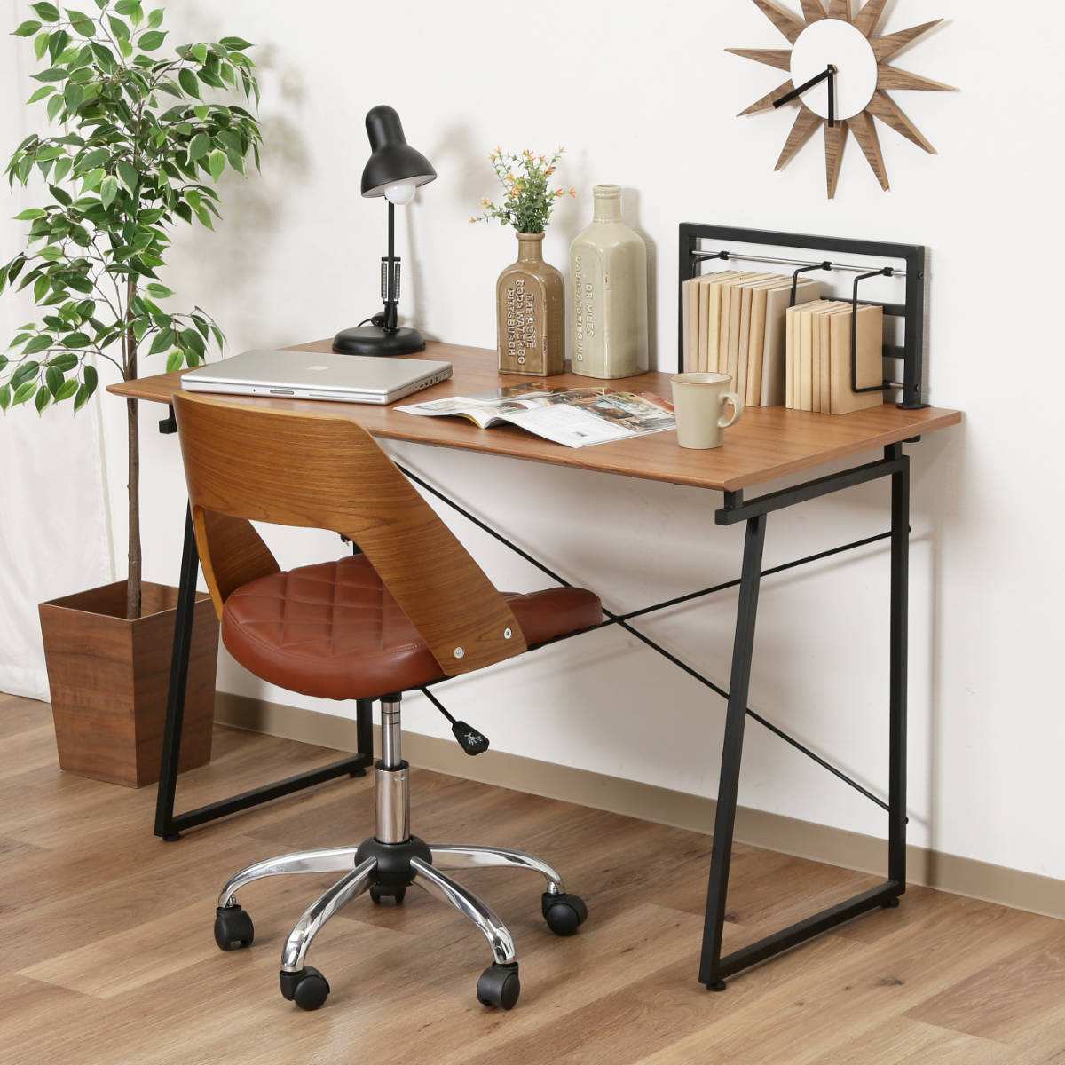 ワークデスク 幅120cm パソコンデスク ブックエンド付 – ハウジー