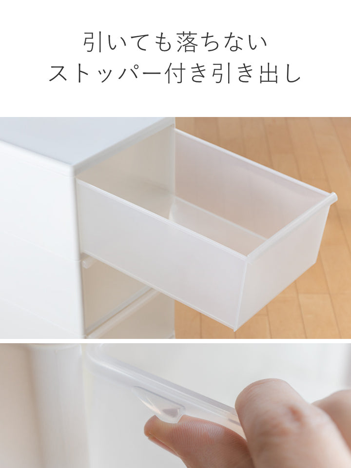 収納ケースMOSワイドストッカー幅34×奥行46.5×高さ78cm4段プラスチック浅型キャスター付き