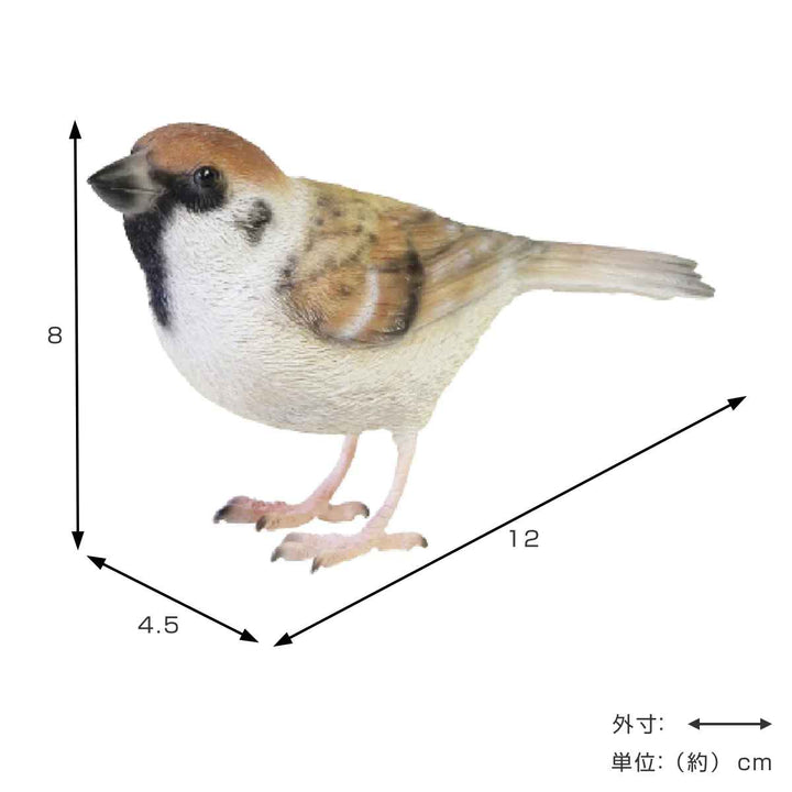 オブジェBIRDIEBILLスズメマグネット付き