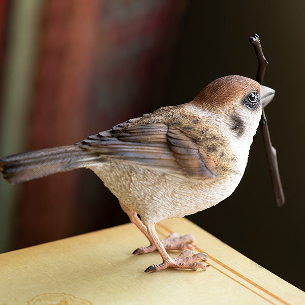 オブジェBIRDIEBILLスズメマグネット付き