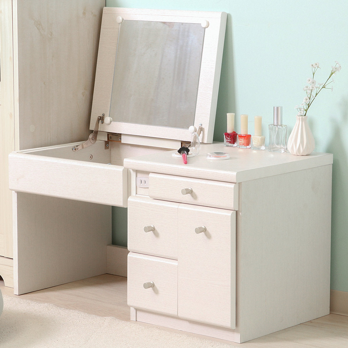 ドレッサー 幅76cm ロードレッサー 鏡台 天板開閉タイプ – ハウジー