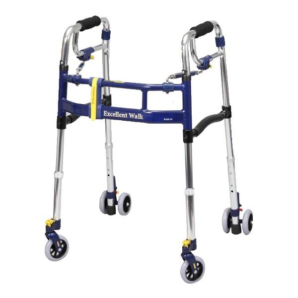 歩行器レギュラータイプ4インチ前輪折りたたみ幅調整高さ調整伸縮スライドフィットEX