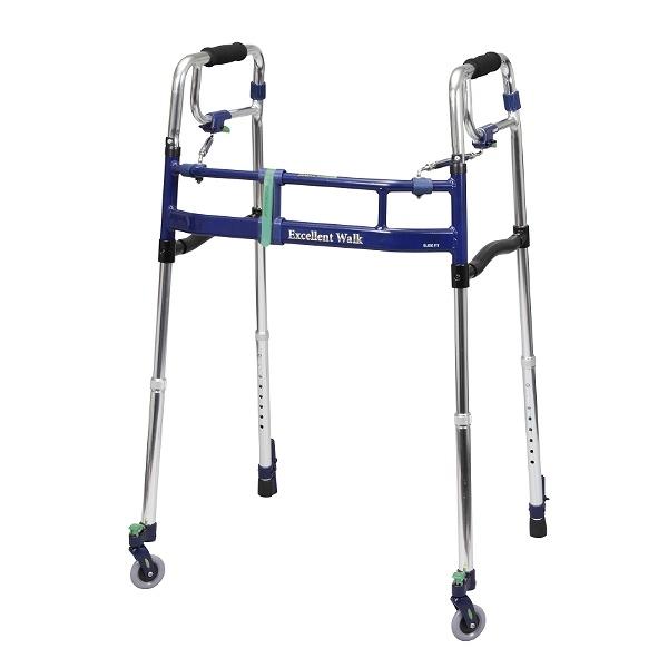 歩行器超ハイタイプ3インチ前輪折りたたみ幅調整高さ調整伸縮スライドフィットEX