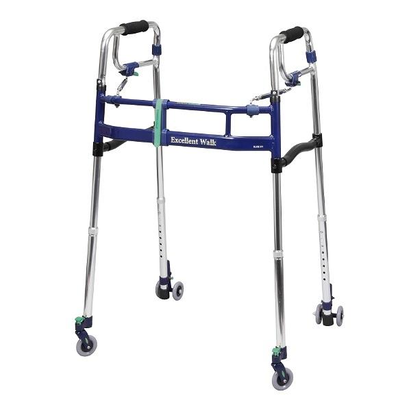 歩行器超ハイタイプ3インチ前後輪折りたたみ幅調整高さ調整伸縮スライドフィットEX