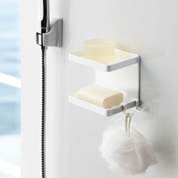 山崎実業MISTマグネットバスルームソープトレー2段ミスト