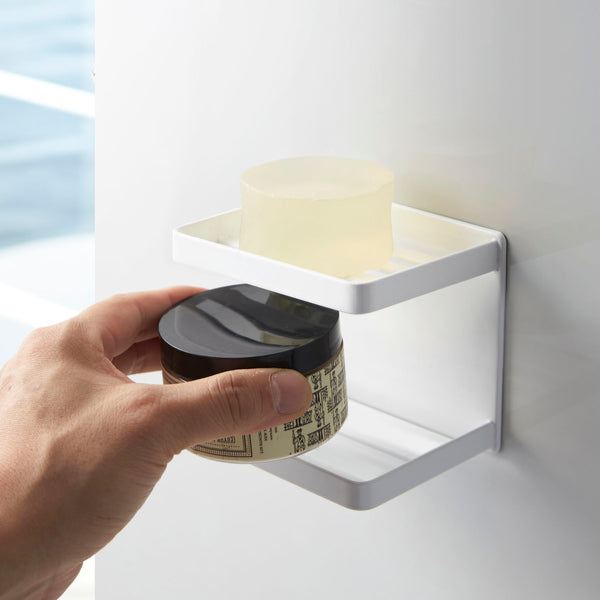 山崎実業MISTマグネットバスルームソープトレー2段ミスト