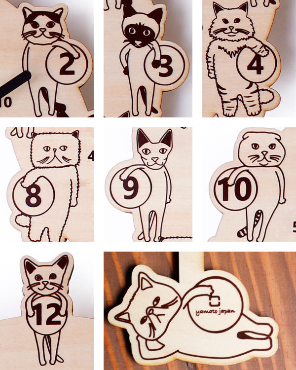 振り子時計ステップ秒針ヤマト工芸CATS掛け時計知育時計日本製