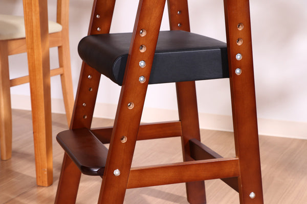 ベビーチェア幅35cm木製高さ調整キッズチェア椅子天然木合成皮革