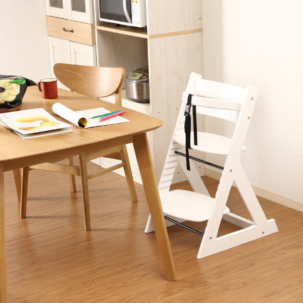ベビーチェア幅45cm木製高さ調整キッズチェア椅子天然木足置き