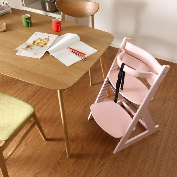 ベビーチェア幅45cm木製高さ調整キッズチェア椅子天然木足置き