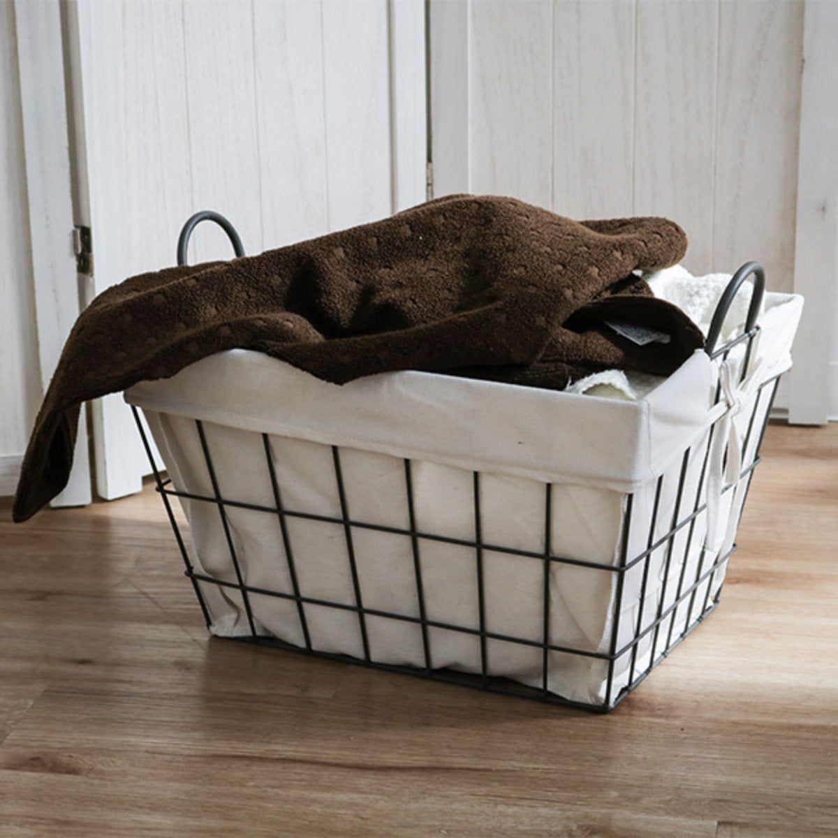 ランドリーバスケット 布付きランドリーバスケット 角型 バスケット