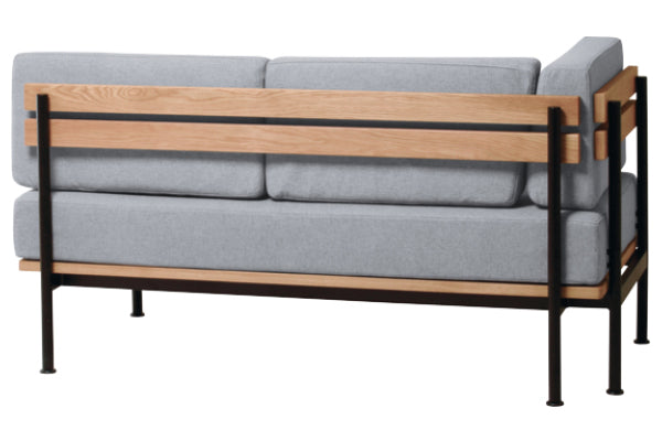 ソファグラムアームソファ右肘2人掛け木製天然木ファブリックスチール脚ひじ掛け