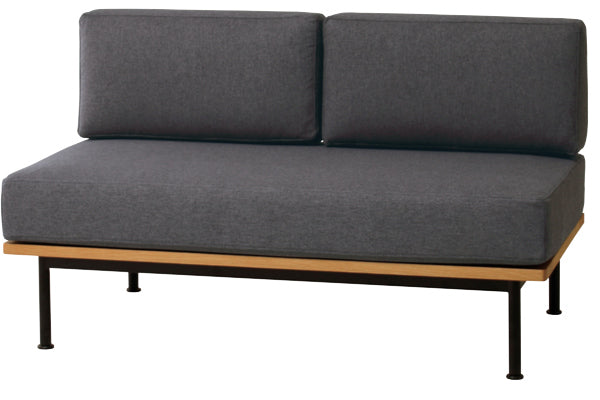 ソファグラム2人掛け木製天然木ファブリックスチール脚