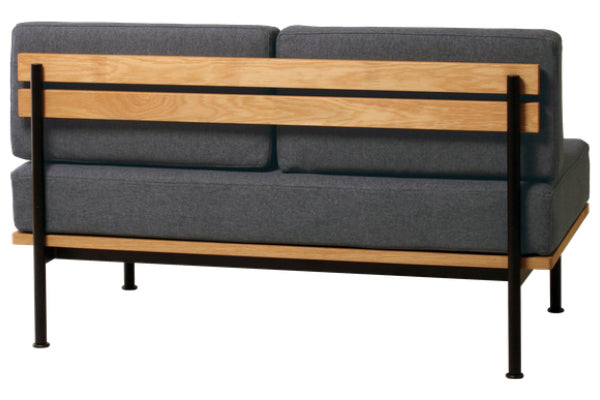 ソファグラム2人掛け木製天然木ファブリックスチール脚