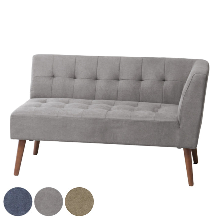 ソファミルド幅121cm左肘2人掛け木製ファブリックダイニングソファーひじ掛け片肘