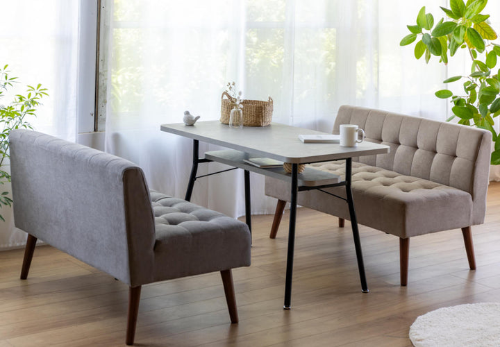 ソファミルド幅110cm2人掛け木製ファブリックダイニングソファー