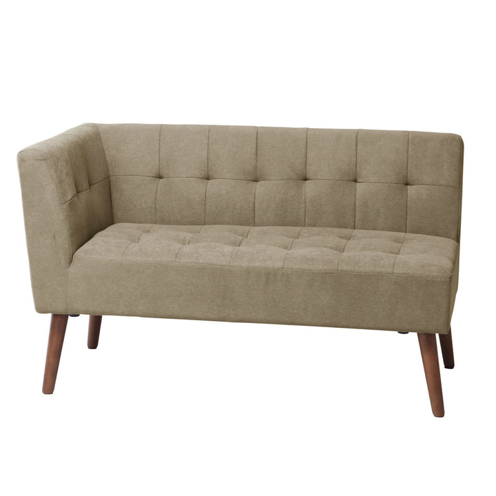 ソファミルド幅121cm右肘2人掛け木製ファブリックダイニングソファーひじ掛け片肘