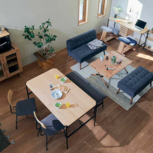 ダイニングテーブルグラム幅135cm木製天然木突板コンパクトスチール脚ダイニングテーブルつくえ