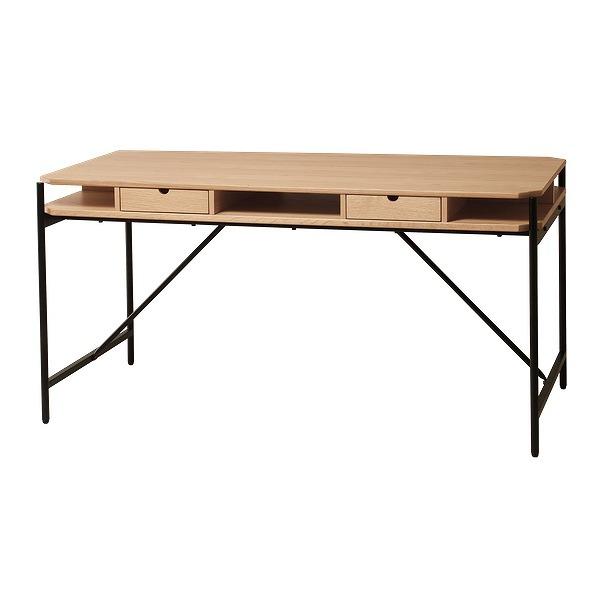 ダイニングデスクグラム幅140cm木製天然木突板引き出し収納スチール脚ダイニングテーブルデスクつくえ