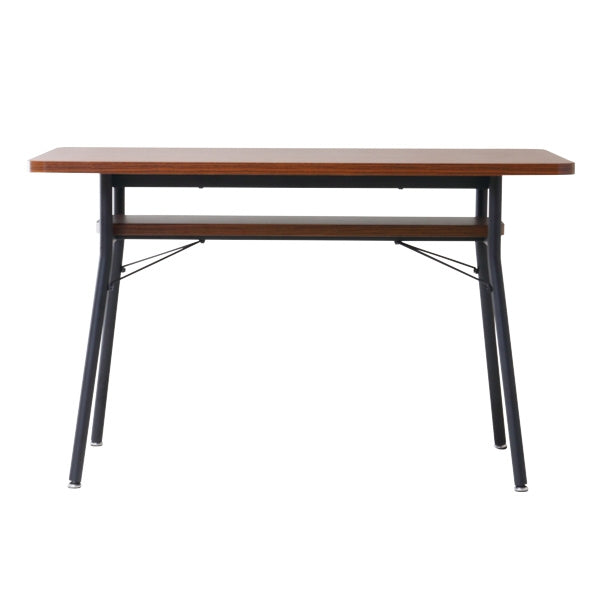 ダイニングテーブル幅110cmミルドダイニングテーブル木目調スチール脚棚ラック収納