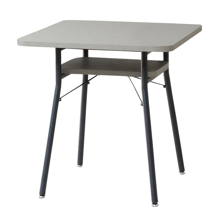 ダイニングテーブル幅65cmミルドダイニングテーブル木目調スチール脚棚ラック収納