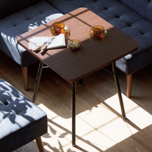 ダイニングテーブル幅65cmミルドダイニングテーブル木目調スチール脚棚ラック収納