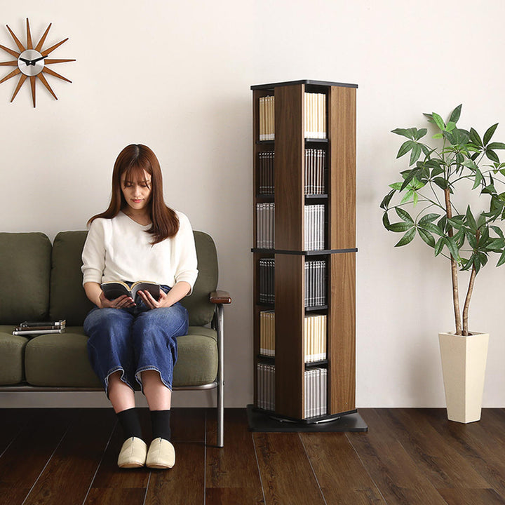 回転式コミックラック6段ブックシェルフ高さ137cm