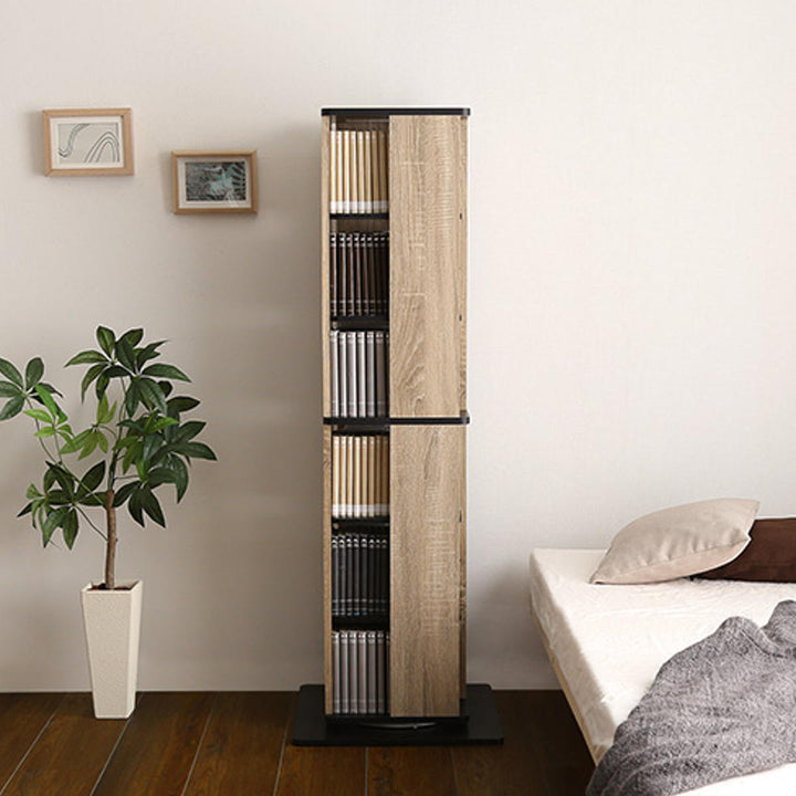 回転式コミックラック6段ブックシェルフ高さ137cm