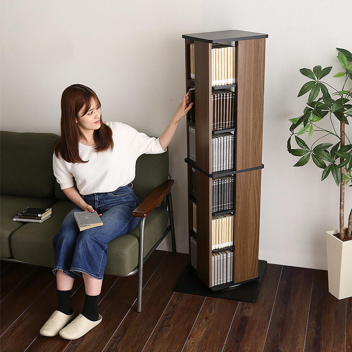 回転式コミックラック6段ブックシェルフ高さ137cm