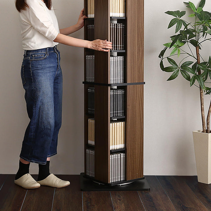 回転式コミックラック6段ブックシェルフ高さ137cm