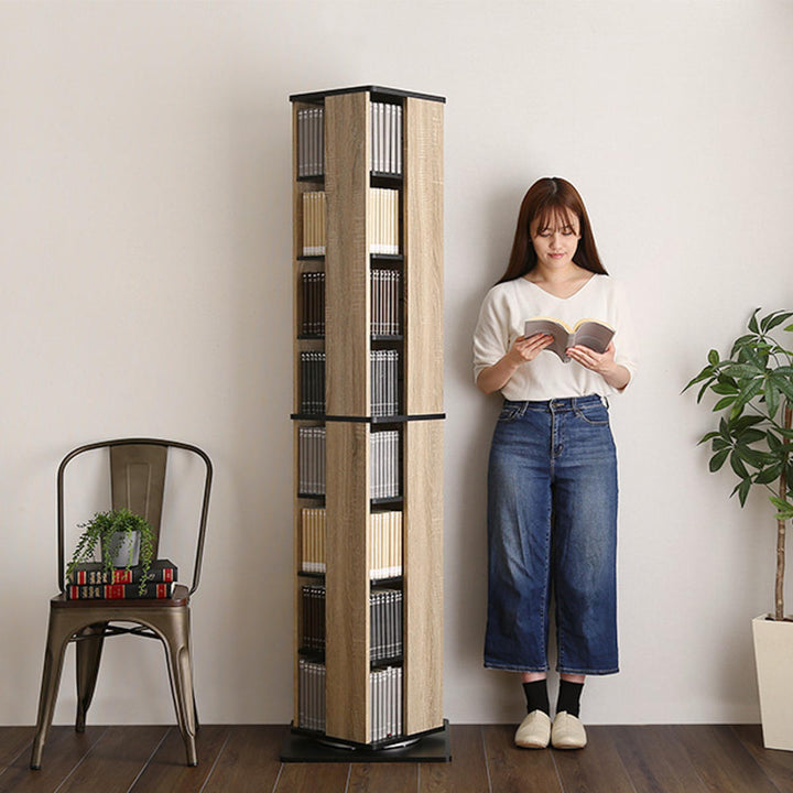 回転式コミックラック8段ブックシェルフ高さ181cm