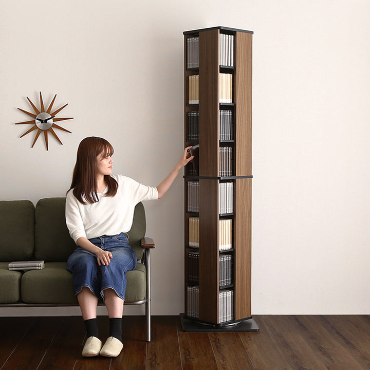 回転式コミックラック8段ブックシェルフ高さ181cm