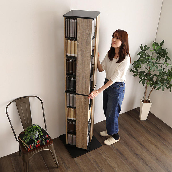 回転式コミックラック8段ブックシェルフ高さ181cm