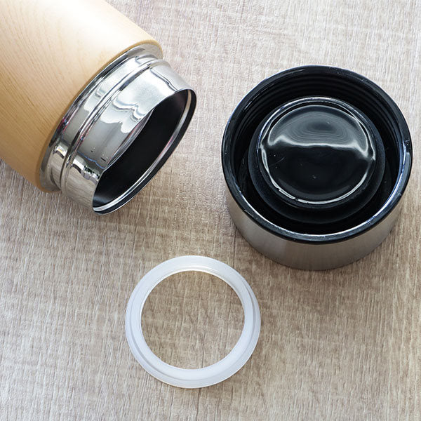 水筒マグ300ml木目調ステンレスサーモボトル直飲み