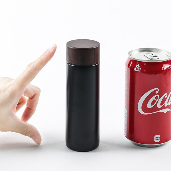 水筒マグミニ130ml木目調サーモステンレスボトル直飲み