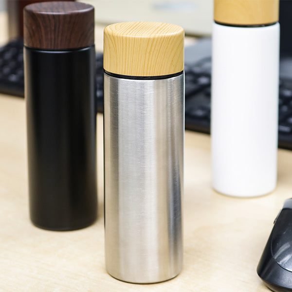 水筒マグミニ130ml木目調サーモステンレスボトル直飲み