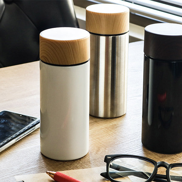 水筒マグ300ml木目調サーモステンレスボトル直飲み