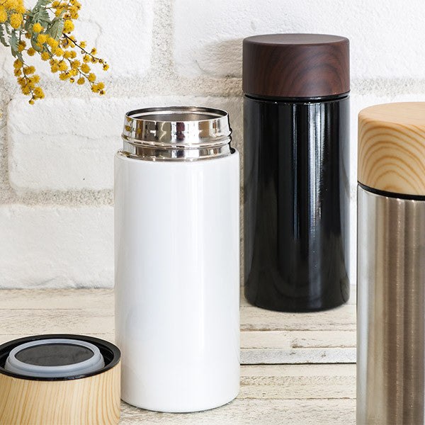 水筒マグ300ml木目調サーモステンレスボトル直飲み