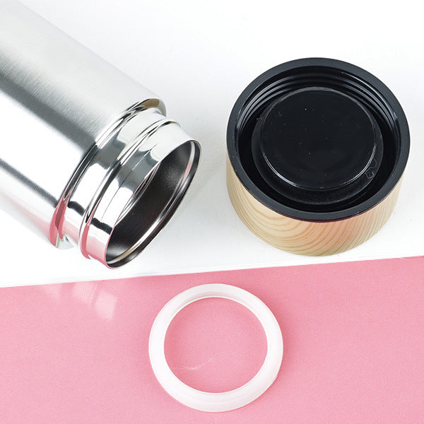 水筒マグ300ml木目調サーモステンレスボトル直飲み