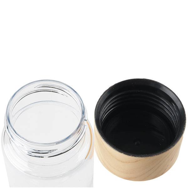 水筒マグ340ml木目調プラスチックスリムクリアボトル