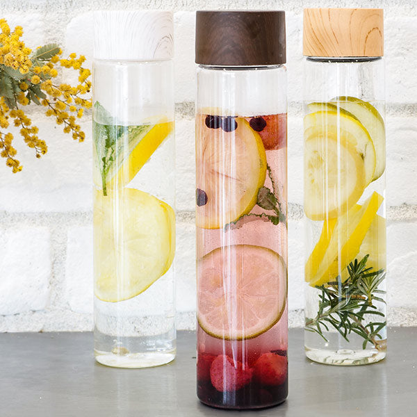 水筒マグ340ml木目調プラスチックスリムクリアボトル