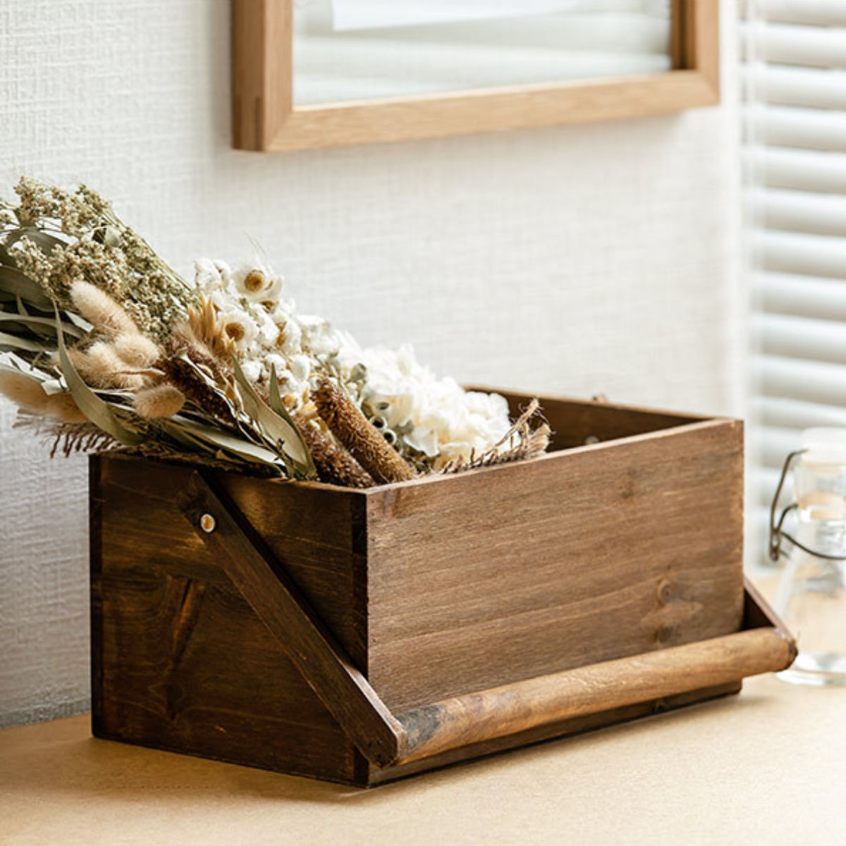 小物収納 ドゥー 取っ手付き 木製 収納ボックス 卓上 幅25.5×奥行16×高