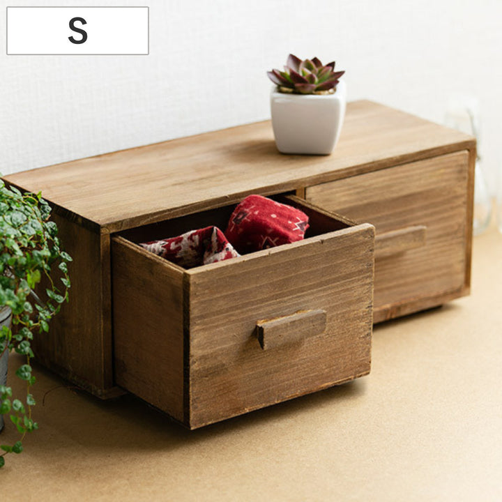 チェスト幅33×奥行14×高さ13.5cmS小物収納ドゥー木製収納ボックス卓上