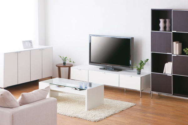 シェルフ4段リビング収納モダンデザインピアット幅85cm