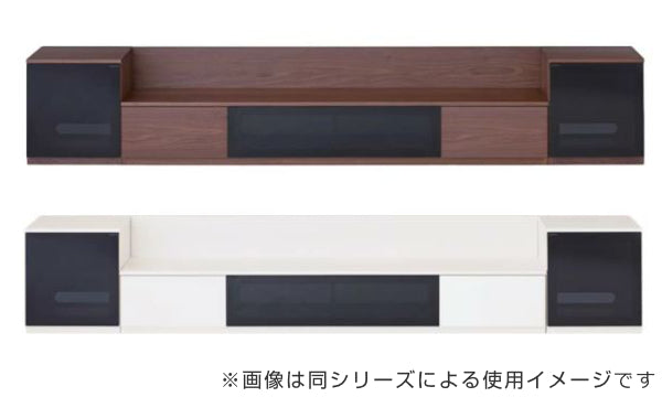 サイドキャビネット右開きブラックガラス扉エディス幅45cm