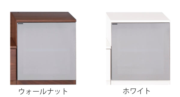 サイドキャビネット右開きハーフミラー扉エディス幅45cm